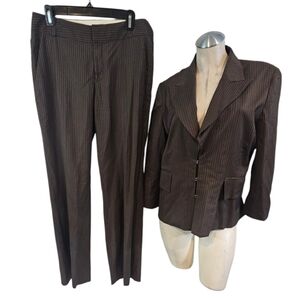 Banana Republic Size 12 8 Brown Pinstripe Suit Set